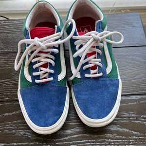 Vans Blue and Green Sneakers with Suede Panels 6.5M/8W